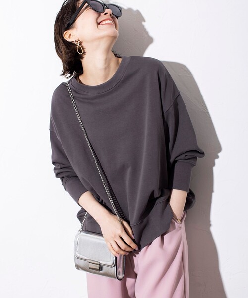 THE SHOP TK （ザ ショップ ティーケー ）の「◆バイオカラーウラケプルオーバー（スウェット・レディース・チャコールグレー/イエロー系その他/ホワイト系/パープル系・12/13）」の19枚目の写真