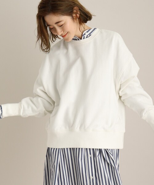 THE SHOP TK （ザ ショップ ティーケー ）の「◆バイオカラーウラケプルオーバー（スウェット・レディース・チャコールグレー/イエロー系その他/ホワイト系/パープル系・12/13）」の8枚目の写真