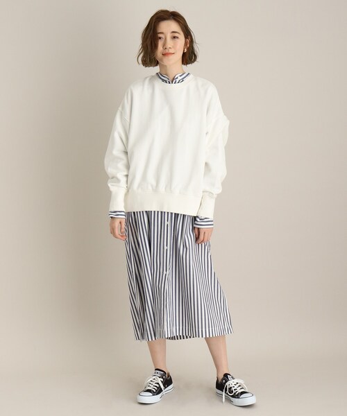 THE SHOP TK （ザ ショップ ティーケー ）の「◆バイオカラーウラケプルオーバー（スウェット・レディース・チャコールグレー/イエロー系その他/ホワイト系/パープル系・12/13）」の6枚目の写真