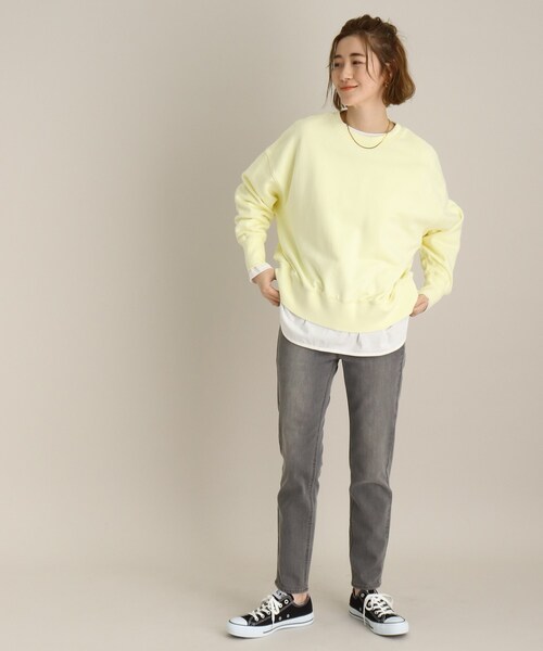 THE SHOP TK （ザ ショップ ティーケー ）の「◆バイオカラーウラケプルオーバー（スウェット・レディース・チャコールグレー/イエロー系その他/ホワイト系/パープル系・12/13）」の21枚目の写真