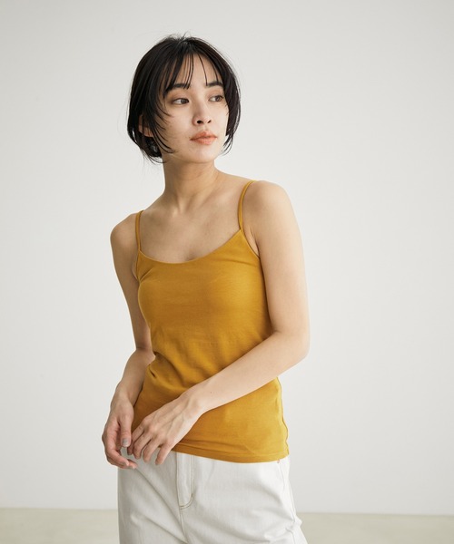 SALON adam et rope'(サロン アダム エ ロペ)の「【TRUE COTTON】カップ付きバックデザインキャミソール(キャミソール・レディース・ブラック/ホワイト/ベージュ・FREE)」の5枚目の写真