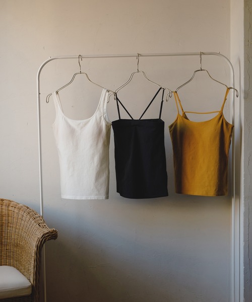 SALON adam et rope'(サロン アダム エ ロペ)の「【TRUE COTTON】カップ付きバックデザインキャミソール(キャミソール・レディース・ブラック/ホワイト/ベージュ・FREE)」の18枚目の写真