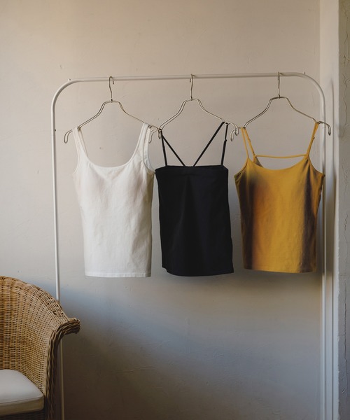 SALON adam et rope'(サロン アダム エ ロペ)の「【TRUE COTTON】カップ付きバックデザインキャミソール(キャミソール・レディース・ブラック/ホワイト/ベージュ・FREE)」の19枚目の写真