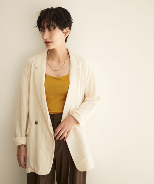 SALON adam et rope'(サロン アダム エ ロペ)の「【TRUE COTTON】カップ付きバックデザインキャミソール(キャミソール・レディース・ブラック/ホワイト/ベージュ・FREE)」の22枚目の写真