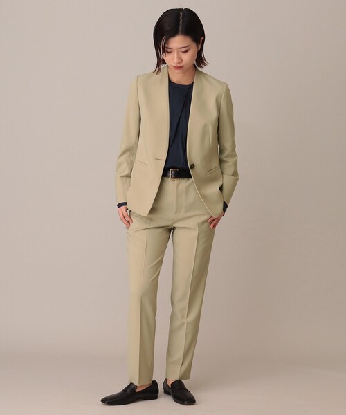 UNTITLED（アンタイトル）の「◆カロスウーステッド テーパードパンツ【マシンウォッシャブル】（その他パンツ・レディース・ベージュ/ブラック・44/04/03/42/02/01/00/48）」の12枚目の写真