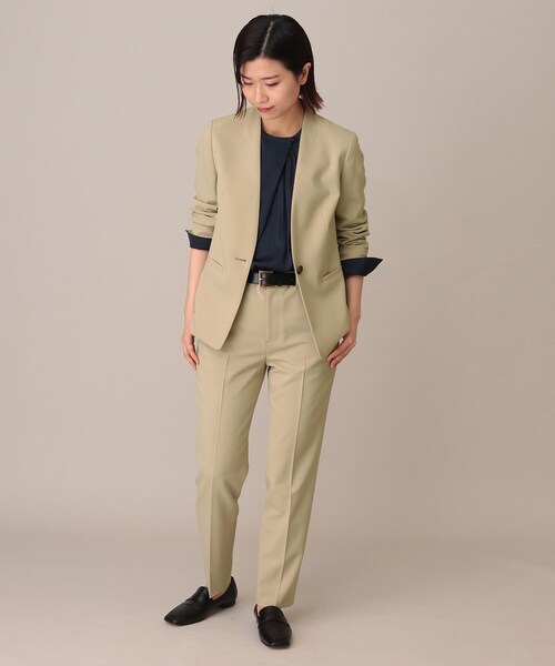 UNTITLED（アンタイトル）の「◆カロスウーステッド テーパードパンツ【マシンウォッシャブル】（その他パンツ・レディース・ベージュ/ブラック・44/04/03/42/02/01/00/48）」の13枚目の写真