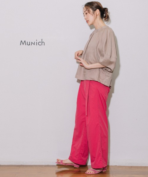 Munich(ミューニック)の「60sライトフレンチリネンギャザーブラウス(シャツ/ブラウス・レディース・ブラック/カーキ/ライトグリーン/グレイッシュベージュ・FREE)」の20枚目の写真