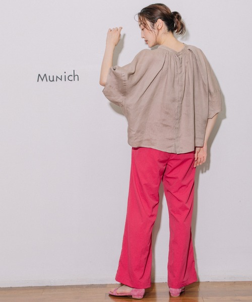 Munich(ミューニック)の「60sライトフレンチリネンギャザーブラウス(シャツ/ブラウス・レディース・ブラック/カーキ/ライトグリーン/グレイッシュベージュ・FREE)」の21枚目の写真