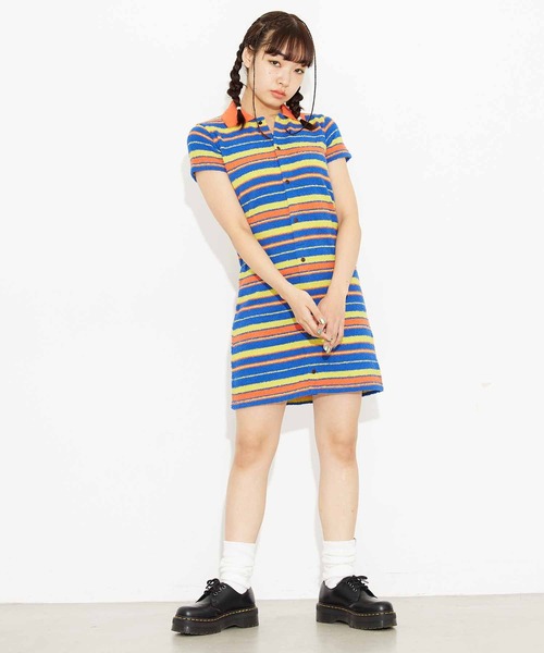 ☆ X-girl エックスガール ラガースリット ワンピース NUMBERING S/S BIG TEE DRESS（ワンピース）｜X-girl（エックス