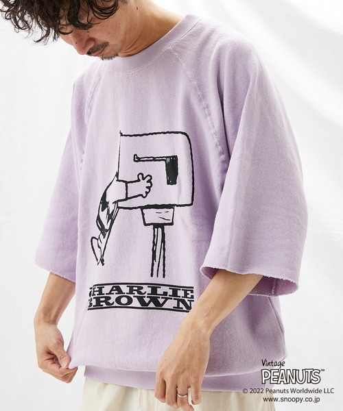 ◆【PEANUTS/ピーナッツ】別注HALFSLEEVEスウェット