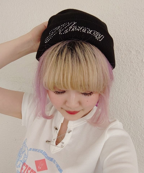 SPINNS(スピンズ)の「HONEYロゴ ニットキャップ(ニットキャップ/ビーニー・レディース・ホワイト/ブラック・ONESIZE)」の13枚目の写真