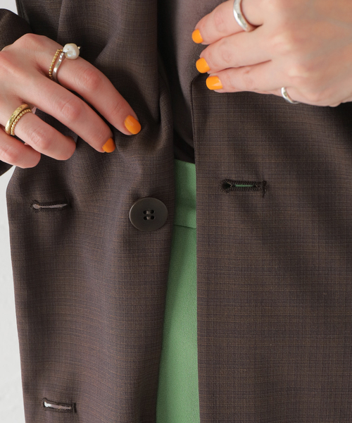 JOURNAL STANDARD(ジャーナルスタンダード)の「TWボイルジャケット(テーラードジャケット・レディース・ベージュ/ブラウン・FREE)」の22枚目の写真