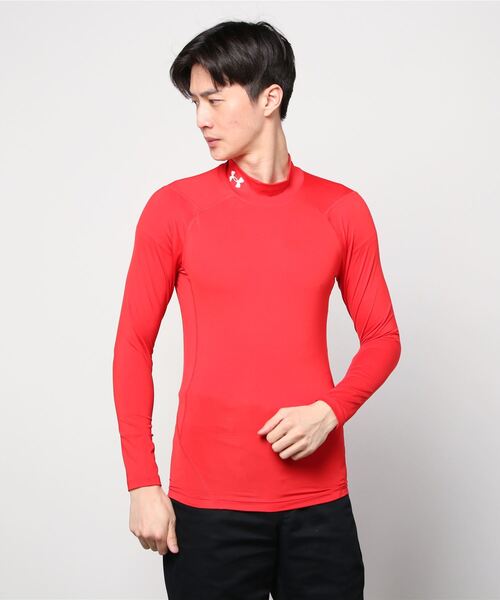 UNDER ARMOUR（アンダーアーマー）の「UAヒートギアアーマー コンプレッション ロングスリーブ モック シャツ（トレーニング/メンズ）（Tシャツ/カットソー・メンズ・ネイビー/ホワイト/ダークグレー/レッド/ブラック/ブルー・L/S/XL/M/XXL/3XL）」の6枚目の写真