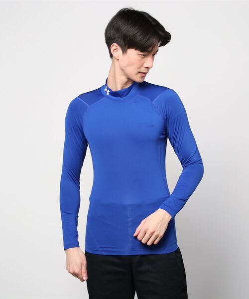UNDER ARMOUR（アンダーアーマー）の「UAヒートギアアーマー コンプレッション ロングスリーブ モック シャツ（トレーニング/メンズ）（Tシャツ/カットソー・メンズ・ネイビー/ホワイト/ダークグレー/レッド/ブラック/ブルー・L/S/XL/M/XXL/3XL）」の5枚目の写真