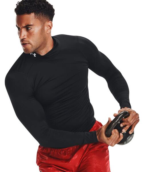UNDER ARMOUR（アンダーアーマー）の「UAヒートギアアーマー コンプレッション ロングスリーブ モック シャツ（トレーニング/メンズ）（Tシャツ/カットソー・メンズ・ネイビー/ホワイト/ダークグレー/レッド/ブラック/ブルー・L/S/XL/M/XXL/3XL）」の10枚目の写真