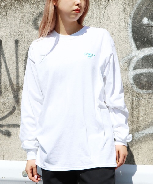 LONELY/論理（ロンリー）の「LONELY(論理)/ロンリー UZUKU YOKUBOU LONG SLEEVE 刺繍 長袖Tシャツ ロゴロンT（Tシャツ/カットソー・メンズ・ホワイト/パープル/ブラック・L/XL/XXL）」の12枚目の写真