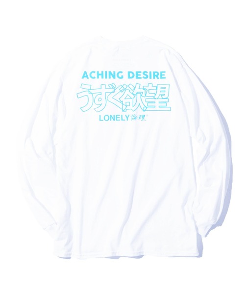 LONELY/論理（ロンリー）の「LONELY(論理)/ロンリー UZUKU YOKUBOU LONG SLEEVE 刺繍 長袖Tシャツ ロゴロンT（Tシャツ/カットソー・メンズ・ホワイト/パープル/ブラック・L/XL/XXL）」の5枚目の写真