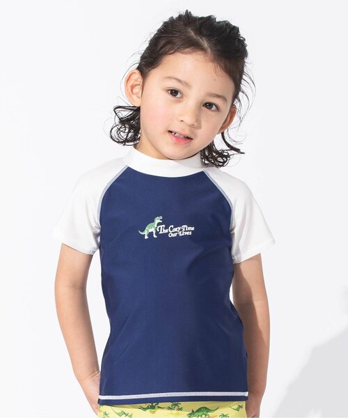 BREEZE（ブリーズ）の「半袖ラッシュガード_UVカット（ラッシュガード・キッズ・ブラック/レインボー/ブルー/ピンク/ネイビー・140/100/120/130/80/110/90）」の3枚目の写真
