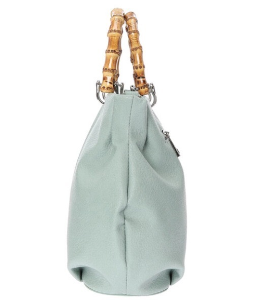 Green Parks(グリーンパークス)の「・バンブーハンドルラウンドバッグ(トートバッグ・レディース・グレー/グリーン/アイボリー/グレイッシュベージュ・FREE)」の8枚目の写真