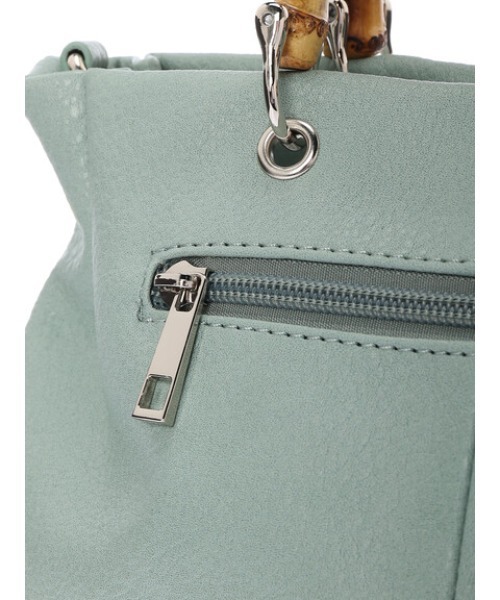 Green Parks(グリーンパークス)の「・バンブーハンドルラウンドバッグ(トートバッグ・レディース・グレー/グリーン/アイボリー/グレイッシュベージュ・FREE)」の10枚目の写真