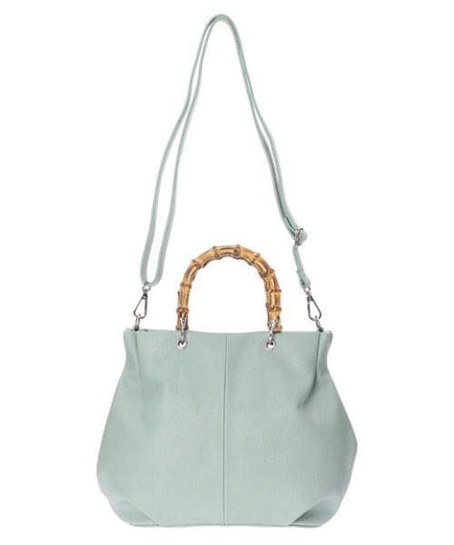 Green Parks(グリーンパークス)の「・バンブーハンドルラウンドバッグ(トートバッグ・レディース・グレー/グリーン/アイボリー/グレイッシュベージュ・FREE)」の11枚目の写真