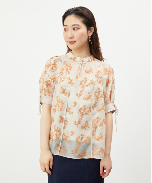LILY BROWN（リリーブラウン）の「刺繍チャイナトップス（シャツ/ブラウス・レディース・ブラック/ネイビー/ブラウン/オレンジ・FREE）」の20枚目の写真