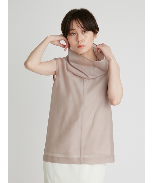 FRAY I.D - フレイアイディー ブラウス シャツ トップス ノースリーブ 日本製 未使用品 レディース カーキ FRAY I.D FRAY I.D（フレイアイディー）の「ワイドハイネックノースリ