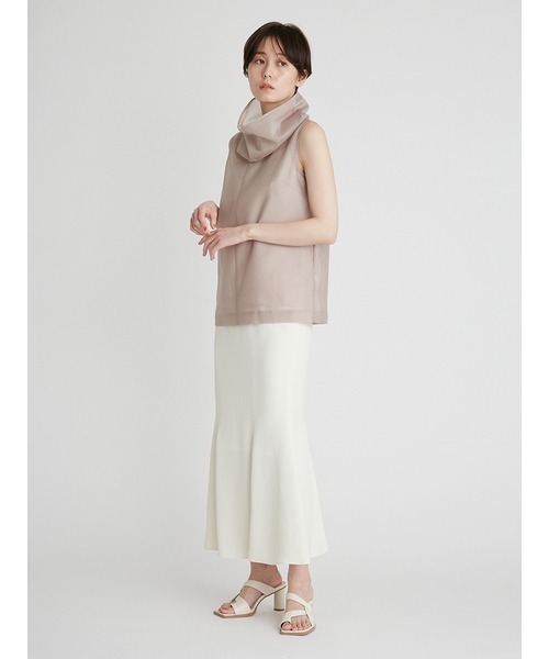 FRAYID ハイネックノースリニット　フレイアイディー　ベージュ フレイ アイディー FRAY I.D アイレットリブノースリニット