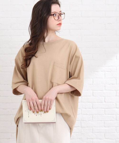 Cutie Blonde(キューティーブロンド)の「◆バックロゴBIGTシャツ(Tシャツ/カットソー・レディース・オフホワイト/キャメル/グリーン/ブラック・00)」の4枚目の写真