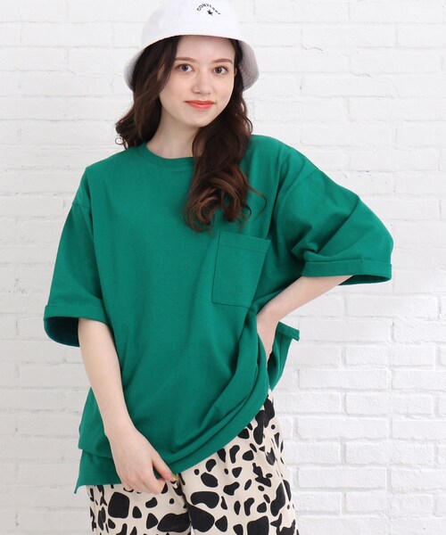 Cutie Blonde(キューティーブロンド)の「◆バックロゴBIGTシャツ(Tシャツ/カットソー・レディース・オフホワイト/キャメル/グリーン/ブラック・00)」の6枚目の写真