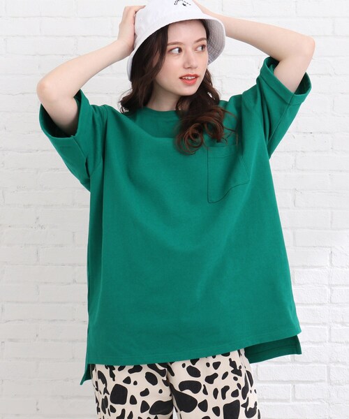 Cutie Blonde(キューティーブロンド)の「◆バックロゴBIGTシャツ(Tシャツ/カットソー・レディース・オフホワイト/キャメル/グリーン/ブラック・00)」の12枚目の写真