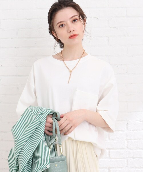 Cutie Blonde(キューティーブロンド)の「◆バックロゴBIGTシャツ(Tシャツ/カットソー・レディース・オフホワイト/キャメル/グリーン/ブラック・00)」の20枚目の写真