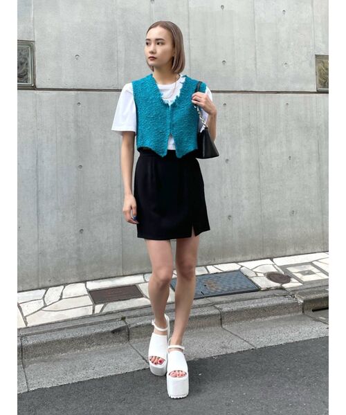 EMODA（エモダ）の「ハイウエストスリットスカート（スカート・レディース・ブラック/グレー/ブルー/その他・SMALL/MEDIUM）」の6枚目の写真