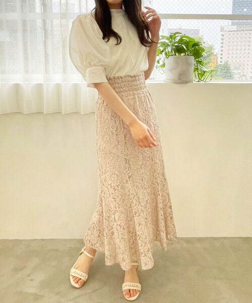 MAJESTIC LEGON(マジェスティックレゴン)の「レディーレースマーメイドスカート(スカート・レディース・オフホワイト/グレイッシュベージュ/ブルー・MEDIUM)」の15枚目の写真