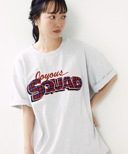 FREAK'S STORE（フリークスストア）の「チェックワッペン刺繍Ｔシャツ（Tシャツ/カットソー・レディース・ライトグレー/ブラック/オフホワイト・ﾌﾘ-）」の3枚目の写真