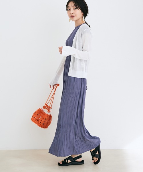 シアーリブVネックカーディガン