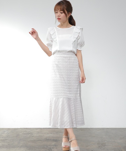 Honeys(ハニーズ)の「フリルブラウス(シャツ/ブラウス・レディース・ブラウン/ブラック/ホワイト/ピンク・M/L/S)」の18枚目の写真