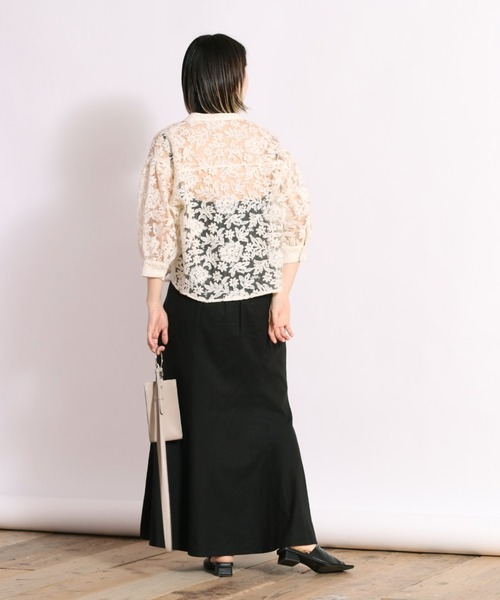 cepo（セポ）の「フラワー／ボタニカル　シシュウショートカーディガン 2（シャツ/ブラウス・レディース・ブラック/ホワイト系その他/ホワイト系その他2/ブラック系その他2・M）」の21枚目の写真