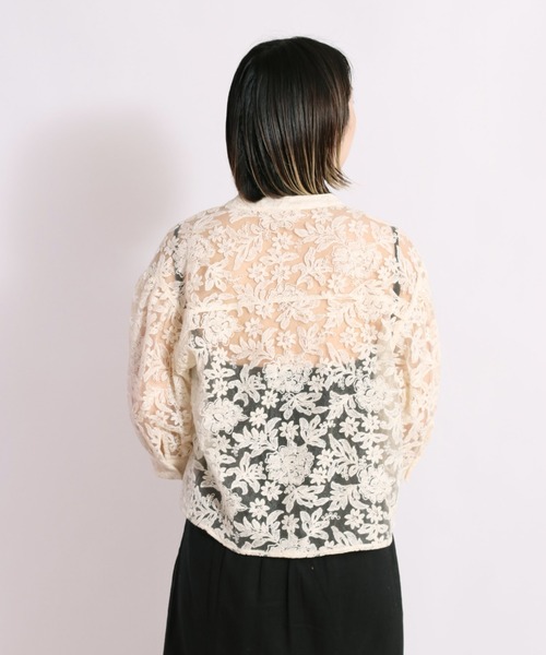 cepo（セポ）の「フラワー／ボタニカル　シシュウショートカーディガン 2（シャツ/ブラウス・レディース・ブラック/ホワイト系その他/ホワイト系その他2/ブラック系その他2・M）」の18枚目の写真