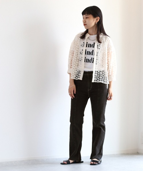 cepo（セポ）の「フラワー／ボタニカル　シシュウショートカーディガン 2（シャツ/ブラウス・レディース・ブラック/ホワイト系その他/ホワイト系その他2/ブラック系その他2・M）」の8枚目の写真