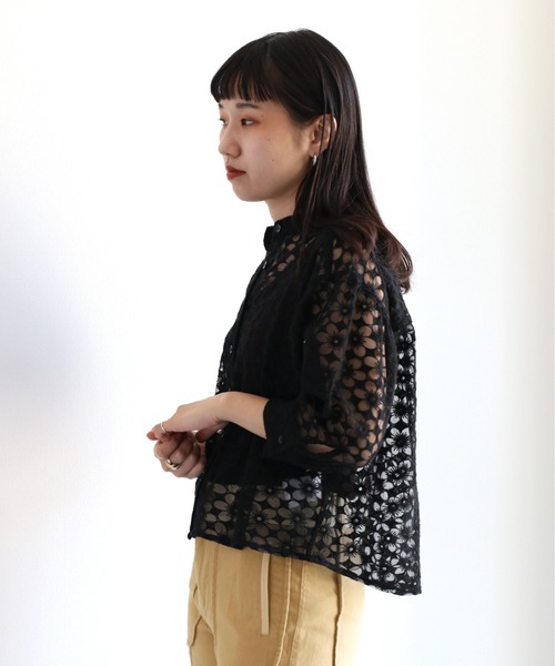 cepo（セポ）の「フラワー／ボタニカル　シシュウショートカーディガン 2（シャツ/ブラウス・レディース・ブラック/ホワイト系その他/ホワイト系その他2/ブラック系その他2・M）」の12枚目の写真