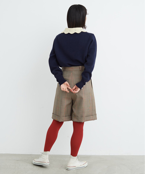 Dot&Stripes CHILD WOMAN(ドットアンドストライプス チャイルドウーマン)の「フレンチメリノ バイカラー衿付きプルオーバー(ニット/セーター・レディース・アイボリー/レッド/ネイビー・FREE)」の11枚目の写真