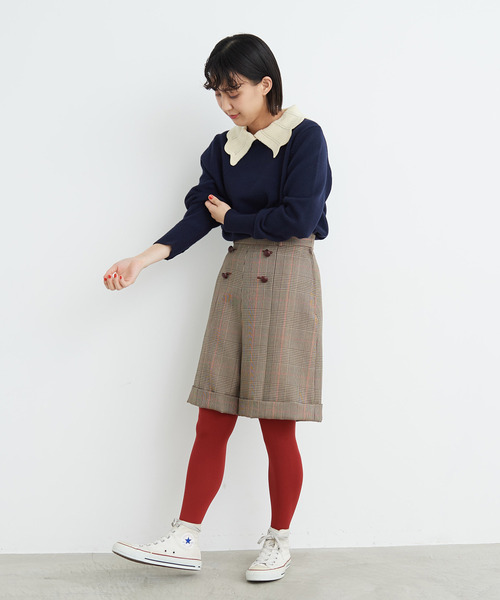 Dot&Stripes CHILD WOMAN(ドットアンドストライプス チャイルドウーマン)の「フレンチメリノ バイカラー衿付きプルオーバー(ニット/セーター・レディース・アイボリー/レッド/ネイビー・FREE)」の10枚目の写真