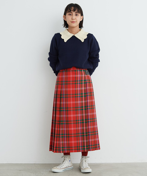 Dot&Stripes CHILD WOMAN(ドットアンドストライプス チャイルドウーマン)の「フレンチメリノ バイカラー衿付きプルオーバー(ニット/セーター・レディース・アイボリー/レッド/ネイビー・FREE)」の12枚目の写真
