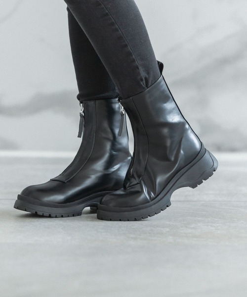 BAYFLOW(ベイフロー)の「フロントジップブーツ(ブーツ・レディース・ブラック/ベージュ・MEDIUM/LARGE)」の12枚目の写真
