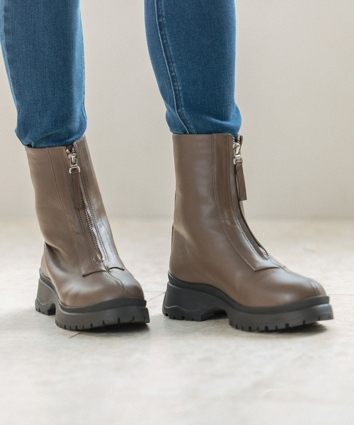 BAYFLOW(ベイフロー)の「フロントジップブーツ(ブーツ・レディース・ブラック/ベージュ・MEDIUM/LARGE)」の11枚目の写真