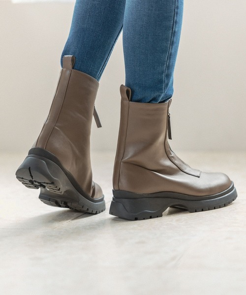 BAYFLOW(ベイフロー)の「フロントジップブーツ(ブーツ・レディース・ブラック/ベージュ・MEDIUM/LARGE)」の8枚目の写真