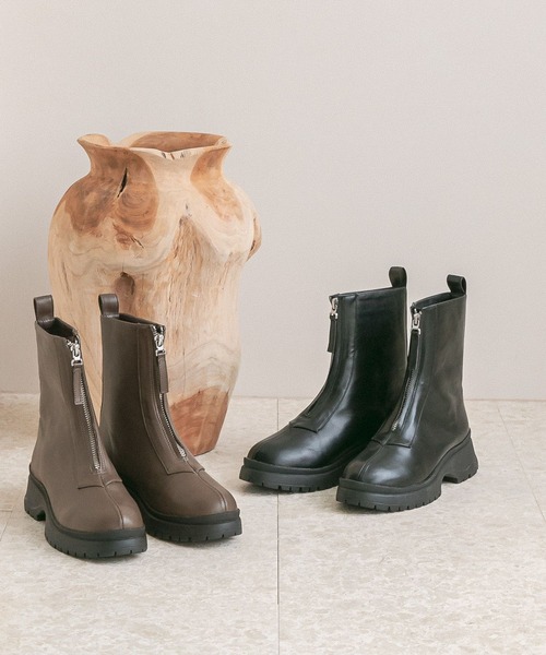 BAYFLOW(ベイフロー)の「フロントジップブーツ(ブーツ・レディース・ブラック/ベージュ・MEDIUM/LARGE)」の13枚目の写真