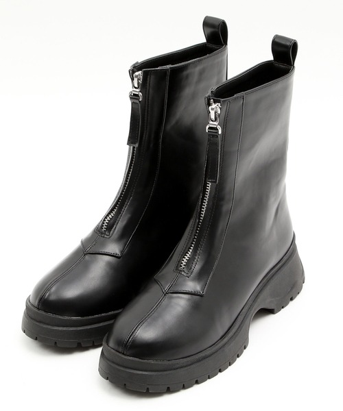 BAYFLOW(ベイフロー)の「フロントジップブーツ(ブーツ・レディース・ブラック/ベージュ・MEDIUM/LARGE)」の9枚目の写真