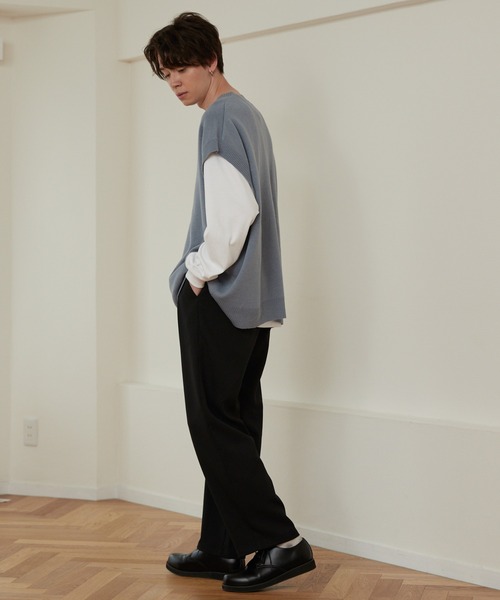 WEGO(ウィゴー)の「WEGO/【セットアップ対応商品】イージーケア セミワイドスラックス(スラックス・メンズ・ブラック/アイボリー・MEDIUM/LARGE)」の15枚目の写真